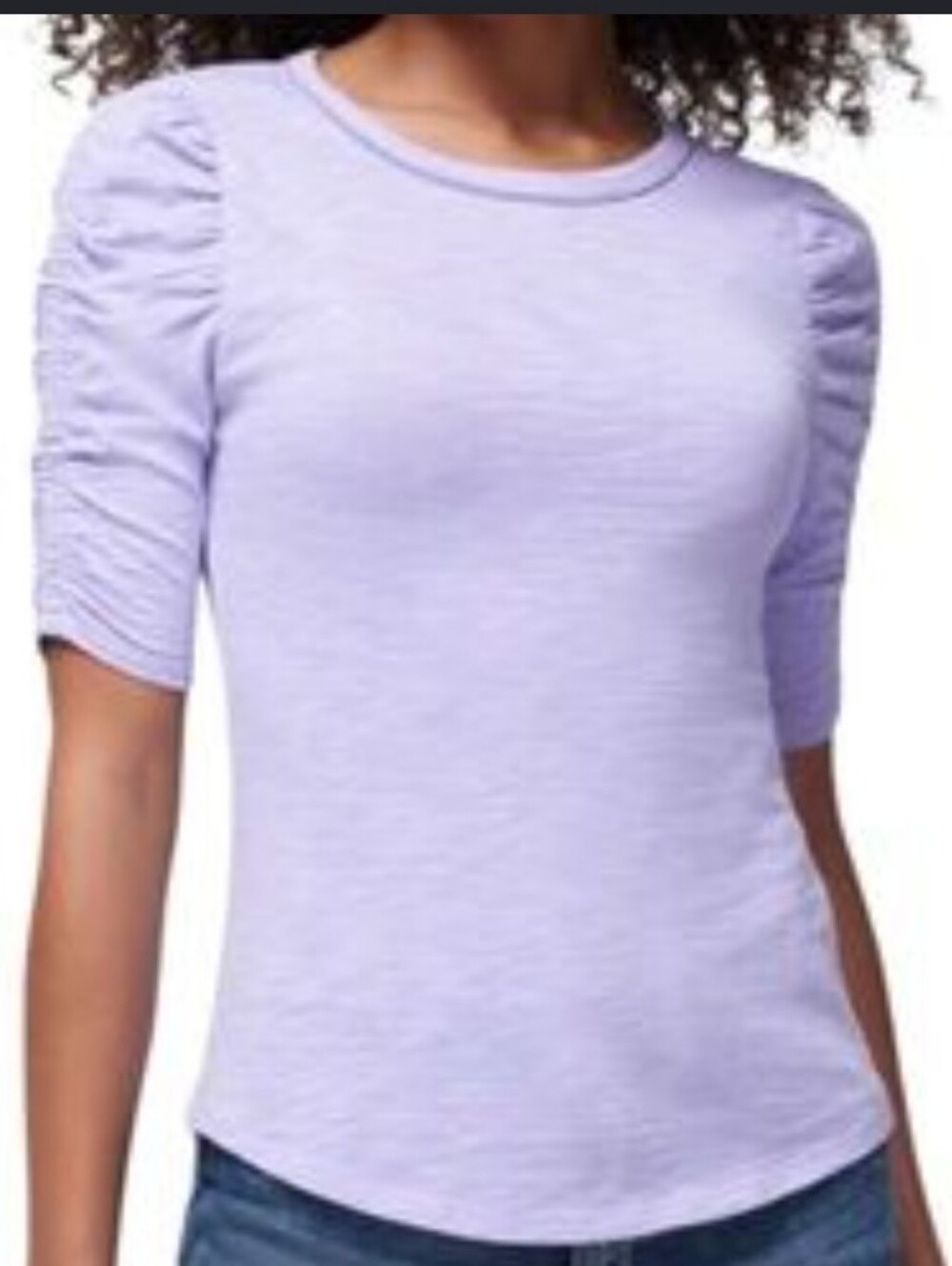 WHBM Shirred Sleeve Crew Neck Tee /Size XL
